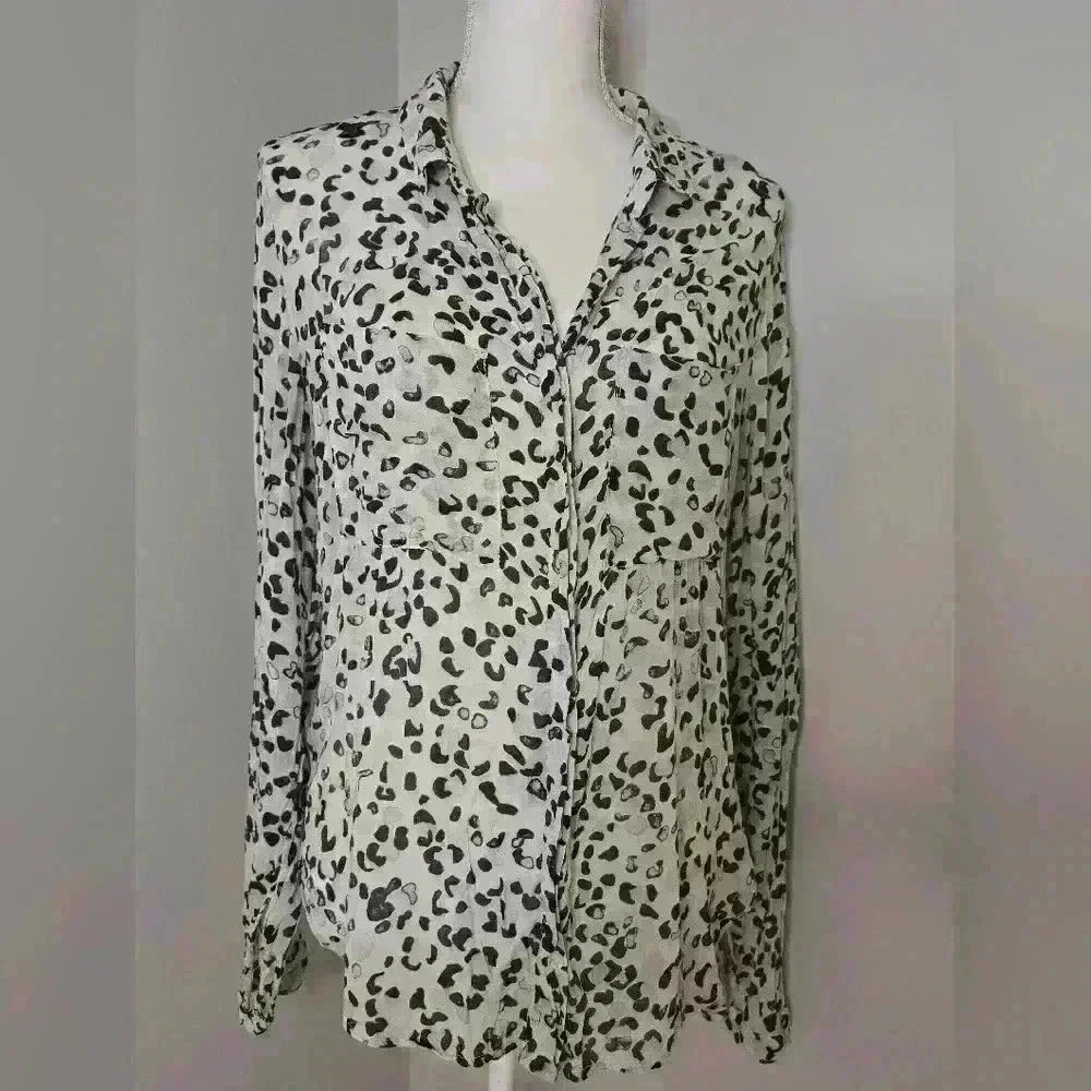 Bella Dahl Animal Print Super Soft Button-Up Shirt - Picture 1 of 9